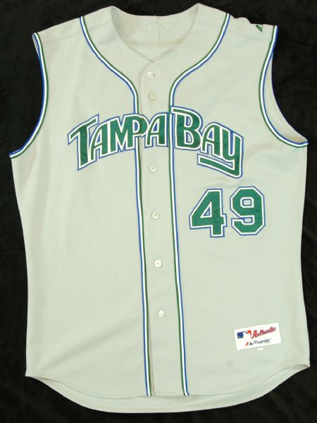 Jesus Colome 2003 Signed Game-Used Tampa Devil Rays Jersey