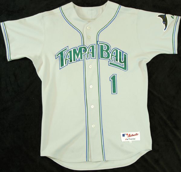 Joey Gathright 2005 Signed Game-Used Tampa Devil Rays Jersey