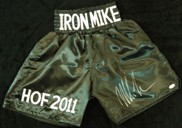 Mike Tyson Signed HOF 2011 Boxing Trunks (JSA)
