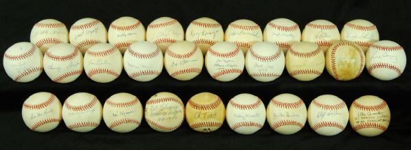 1930s & 1940s Brooklyn Dodgers Single-Signed Baseballs (28)