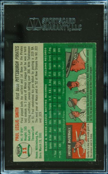 1954 Topps Canadian Paul Smith No. 11 SGC 84