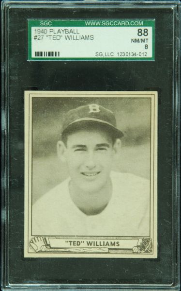 1940 Play Ball Ted Williams No. 27 SGC 88 (NM/MT)