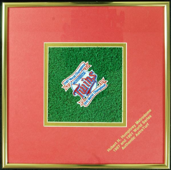 Hubert H. Humphrey Metrodome Authentic Framed AstroTurf Square