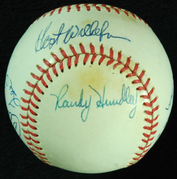 Curt Flood, Bob Gibson, Hoyt Wilhelm & Other Signed Baseball (9 Signatures)