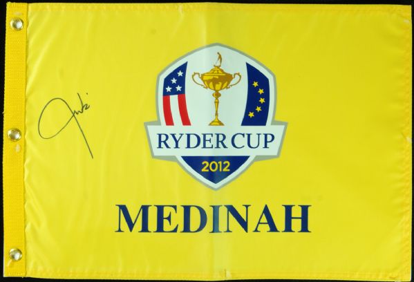 Justin Timberlake Signed 2012 Ryder Cup Flag