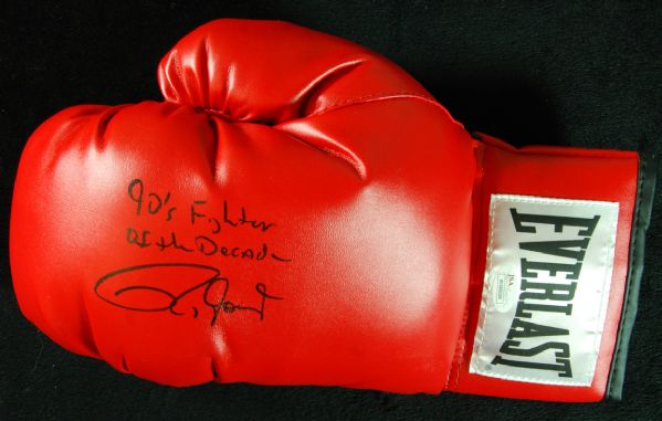 Roy Jones Jr. Signed Everlast Boxing Glove 90s Fighter of the Decade (JSA)