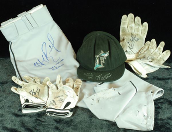 Hanley Ramirez Signed Game-Used Pants, Hat & Batting Gloves (2)