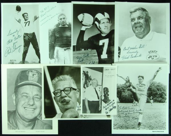 HOFer Signed 8x10 Photo Group of 22 with Ed Healey, Red Grange, Ken Strong, Waterfield, Rooney