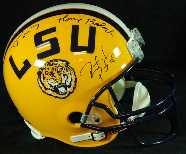 Tyrann Matheiu & Patrick Peterson Signed LSU Full-Size Helmet