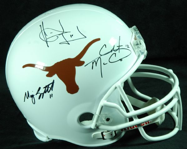Vince Young, Colt McCoy & Major Applewhite Signed Texas Full-Size Helmet (PSA/DNA, JSA)