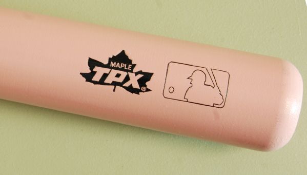 Justin Morneau Signed 2009 Game-Issued Pink Louisville Slugger Bat