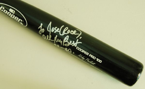 Kirby Puckett Signed Game-Issued Cooper Bat Given to Jose Canseco