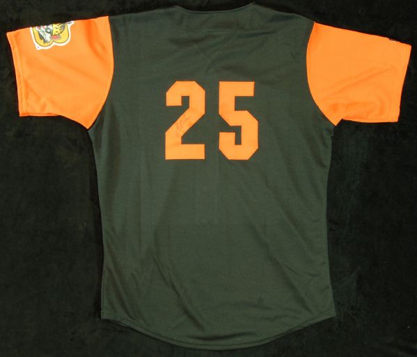 Joe Mauer 2003 Signed Game-Used New Britain Rock Cats Harley Davidson Jersey