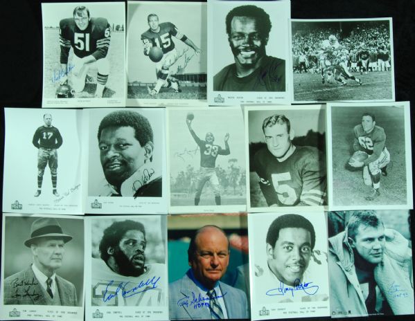 Amazing HOFers Signed 8x10 Photos lot of 60 with Walter Payton, Landry, Jim Brown