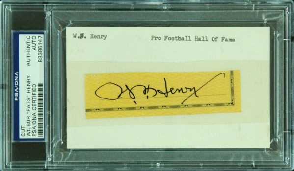 Wilbur Fats Henry Cut Signature from Check (PSA/DNA)