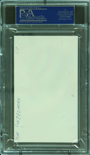 Jimmy Conzelman Signed 3x5 Index Card (Graded PSA/DNA 9)