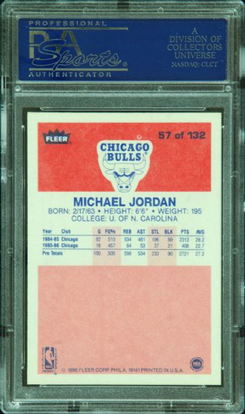 1986-87 Fleer Michael Jordan RC PSA 7 (NM)