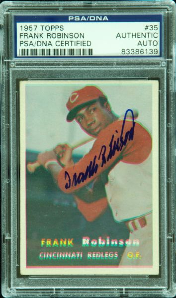 Frank Robinson Signed 1957 Topps Card (PSA/DNA)