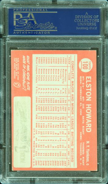 Elston Howard Signed 1964 Topps Card (PSA/DNA)