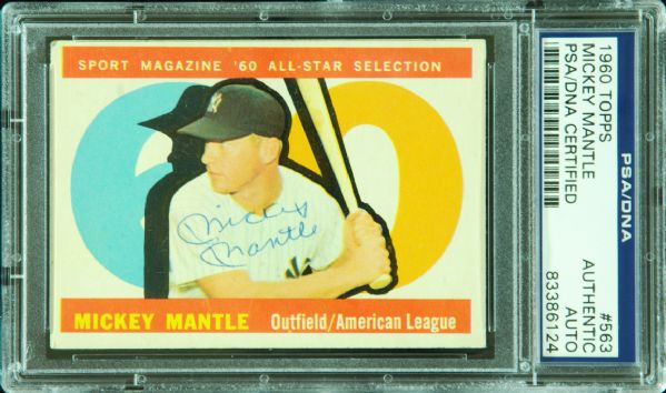 Mickey Mantle Signed 1960 Topps All-Star Card (PSA/DNA)