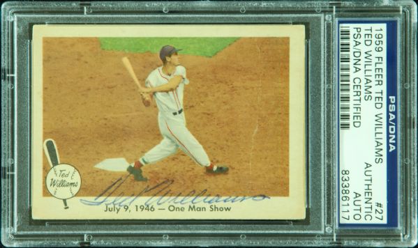 Ted Williams Signed 1959 Fleer One Man Show (PSA/DNA)