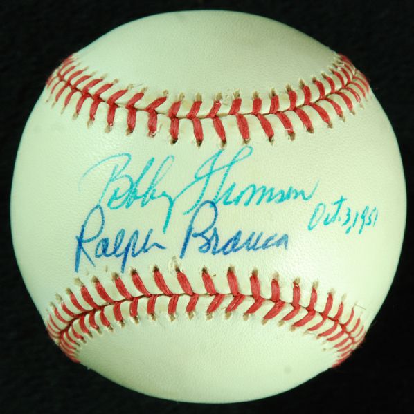 Bobby Thomson & Ralph Branca Signed Baseball Oct. 3, 1951 (PSA/DNA)