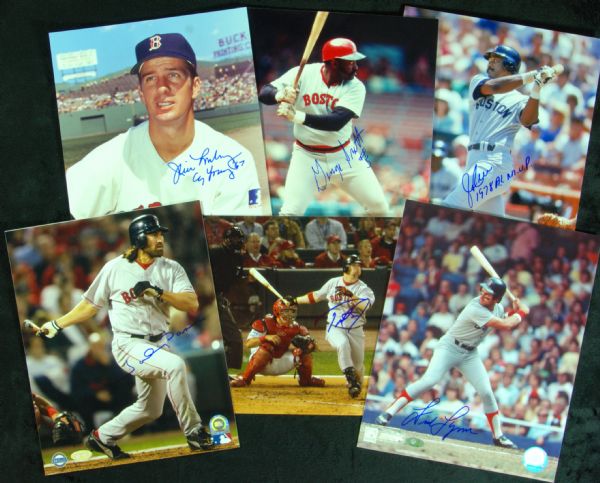 Signed Red Sox 8x10 Photos (6) with Damon, Rice