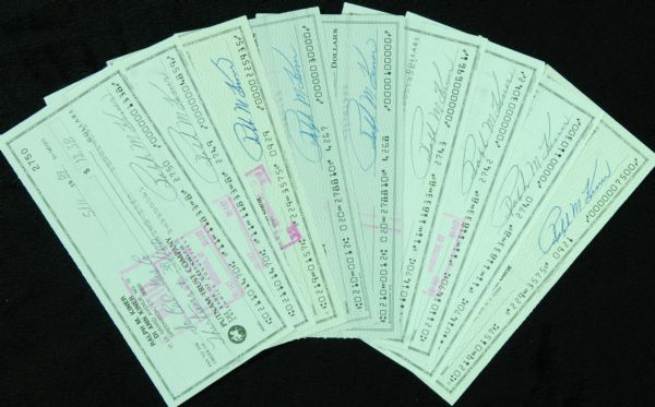 Ralph Kiner Signed Check lot of 10