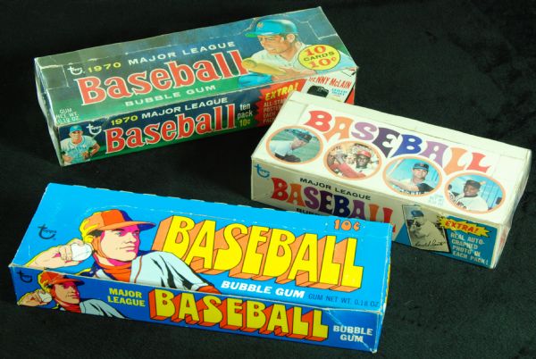 1969, 1970 & 1972 Topps Wax Display Boxes (3)