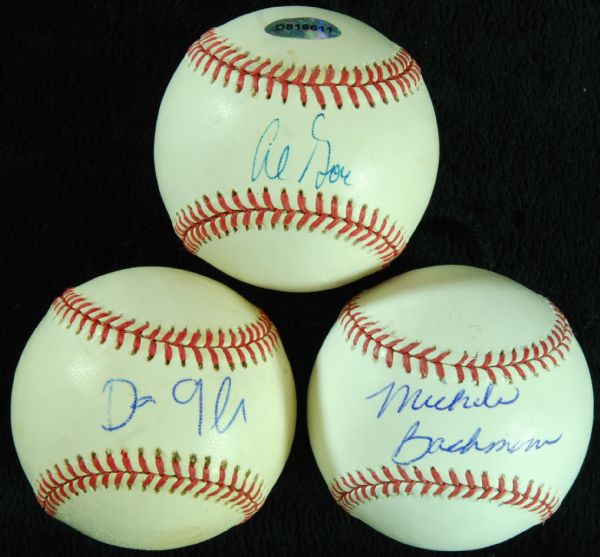 Political Single-Signed Baseballs (3) with Gore, Quayle & Bachmann