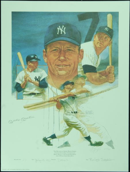 Mickey Mantle Signed Decathlon Lithograph (27/536)