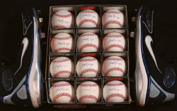 Matt Garza Signed lot of 13 with Game-Used Cleats, 12 Baseballs