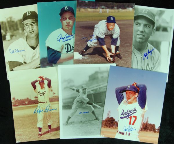 1962 Union Oil Dodgers Set (24) with Signed Photos of Branca, Erskine, Podres (7)