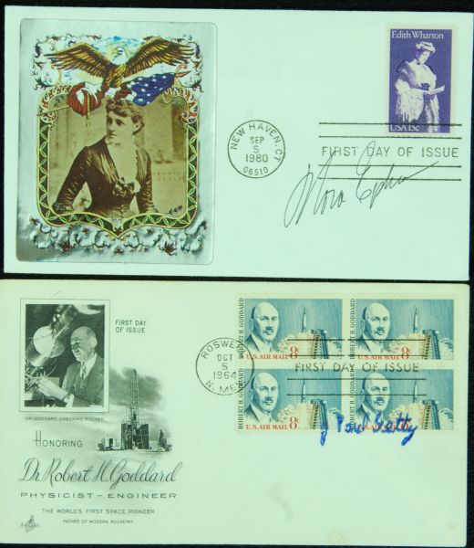 Signed FDC Pair (2) with Paul Getty & Nora Ephron