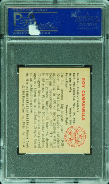 1950 Bowman Roy Campanella No. 75 PSA 8.5 (NM/MT+)
