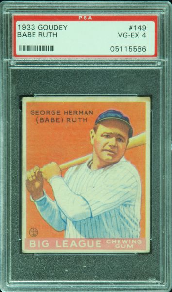 1933 Goudey Babe Ruth No. 149 PSA 4 (VG/EX)
