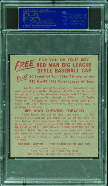 1955 Red Man Tobacco Pee Wee Reese (w/tab) PSA 8 