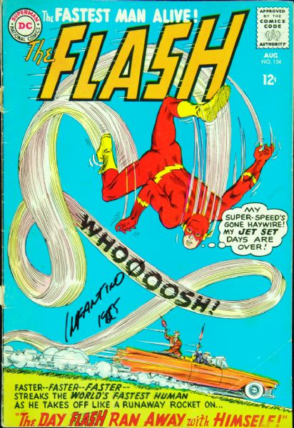 Carmine Infantino Signed The Flash Comic (No. 154, 1965) (PSA/DNA)