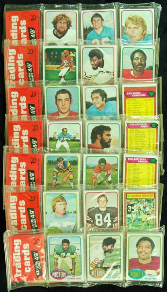 1976 Topps Football Rack Packs lot of 7