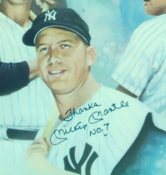 Mickey Mantle Signed 18x24 Yankees Gayle Gibson Display