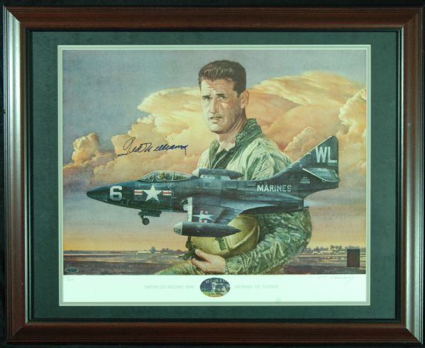 Ted Williams Signed Marine Fighter Pilot Lithograph (478/999) (PSA/DNA)