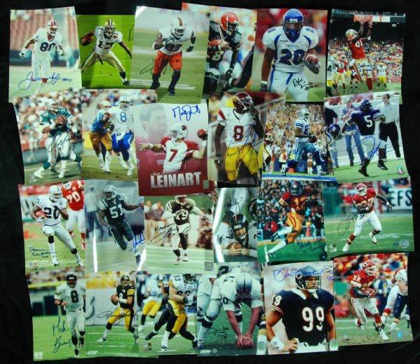 Signed 8x10 Photos lot of 25 with Marino, Elway, Young, Faulk, etc.