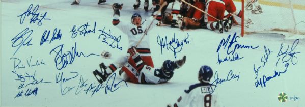 Miracle On Ice 1980 USA Hockey Team-Signed Signed 16x20 Photo (20 Signatures) with Herb Brooks (PSA/DNA)