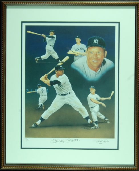 Mickey Mantle Signed Christopher Paluso Lithograph (113/250)