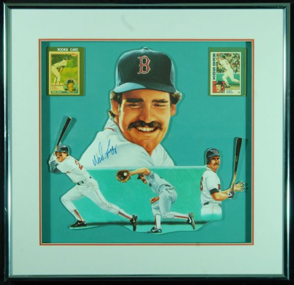 Wade Boggs Signed Cutout Framed Display