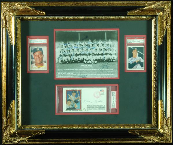 1961 New York Yankees Team-Signed Framed Display with Mantle & Maris