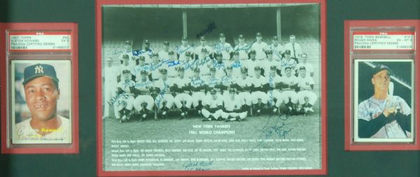 1961 New York Yankees Team-Signed Framed Display with Mantle & Maris