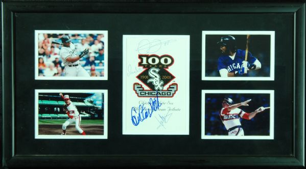 Chicago White Sox Greats Signed Display (Thomas, Fisk, Baines, Guillen)