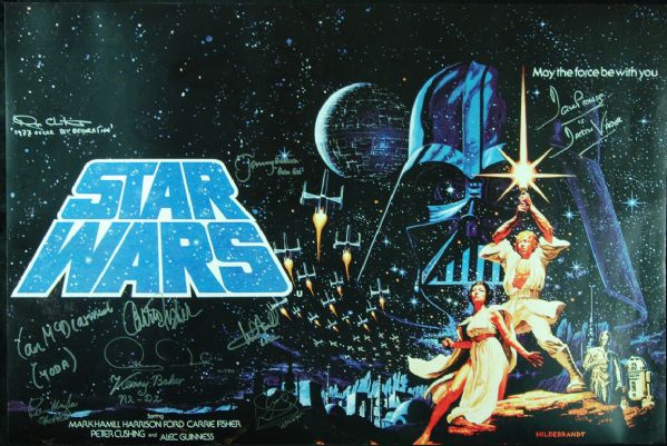 Star Wars Multi-Signed 36x24 Movie Poster (10 Signatures) (PSA/DNA)