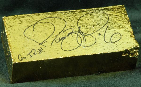 Jerome Bettis Signed Notre Dame Golden Brick Go Irish (PSA/DNA)